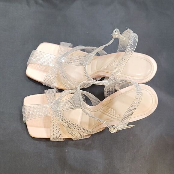 BRAND NEW ZARA RHINESTONE VINYL HEELED SANDAL - Picture 8 of 16